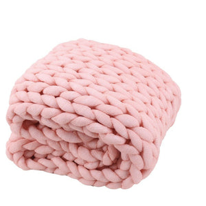 60*60 cm Hand-woven Acrylic Coarse Wool Blanket Living Home Winter Keep Warm Thread Blankets